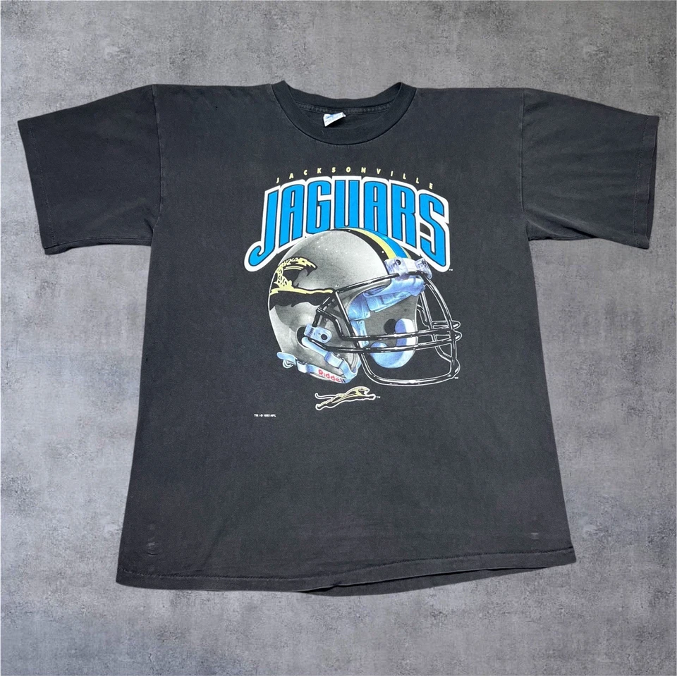 Vintage 1993 Salem Sportswear Jacksonville Jaguars Helmet Banned Logo Tee XL - Image 1 of 4