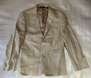 Michael Kors Linen Blazer Beige Size 14R Casual Jacket Long Sleeve Button Up - Picture 1 of 16
