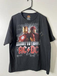 Camiseta AC/DC IRON MAN 2 Cuello Redondo "Shoot to Thrill" Corta Slv Negra XL #13519 - Imagen 1 de 4