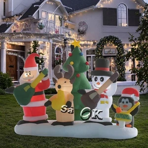 13ft Aufblasbare Weihnachten Baum Schneemann Home Decor Santa Claus Mit Licht - Bild 1 von 10