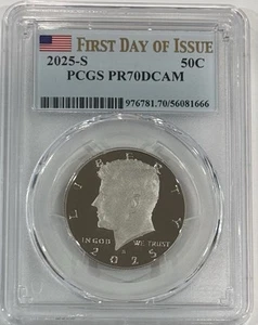 2025 S Proof Clad Kennedy Half Dollar PCGS PR70DCAM FDOI - Picture 1 of 2