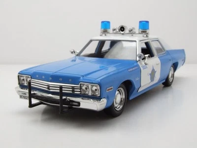 Dodge Monaco Chicago Police Department Cpd 1974 Blu Bianco Modello 1:24 - Immagine 1 di 4