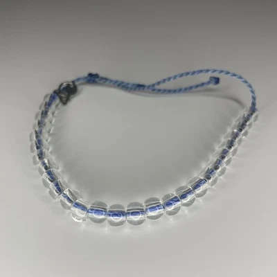 4Ocean переработанный пластиковый полупрозрачный бисер синий регулируемый браслет - Изображение 1 из 4