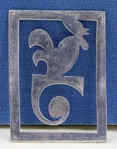 VINTAGE STERLING SILVER BOOKMARK - ROOSTER CROWING - MEXICO signed TM - [28] - Bild 1 von 1