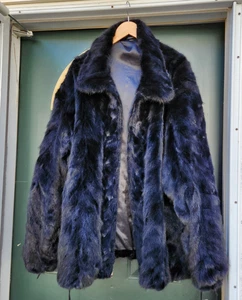 Men's Black 4XL Mink Fur Jacket - Coat - Picture 1 of 21