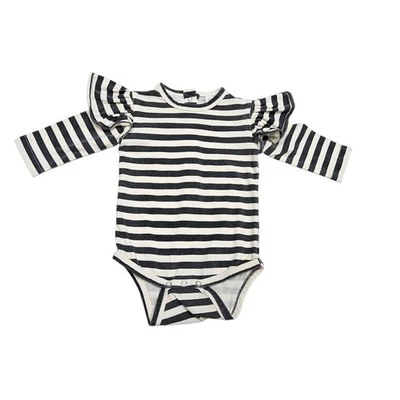 Body bebé manga larga con volantes a rayas de algodón orgánico Kate Quinn Foto 1 de 4