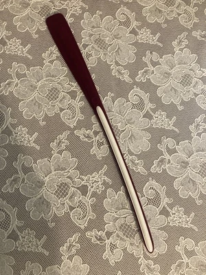 Pampered Chef Micro Scraper 1702 Long Narrow Spatula Cranberry Red Silicone - Image 1 of 4