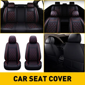 4pcs Seat Custom Covers Leather Black Fit 2007-2022 Chevy Silverado 1500 3500HD - Picture 1 of 9
