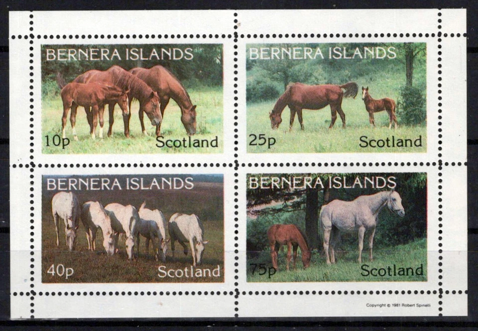 Bernera Islands Scotland Locals MNH Horses Equine Zayix Stamps 0125M0287M - Image 1 of 1