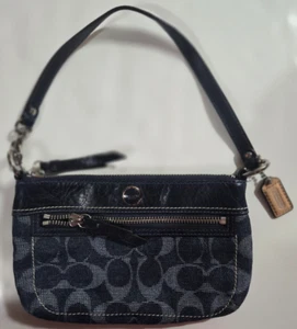 Coach 47023 Damen Mohn Denim großer Reißverschluss Kalbsleder Denim indigoblau neu mit Etikett UVP $ 98 - Bild 1 von 3