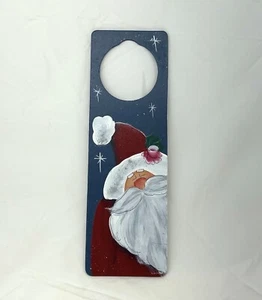 Hand Painted Handmade Wooden Santa Claus Doorknob Hanger Christmas Decor - Picture 1 of 2