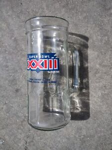 Vintage 1989 Nfl Super Bowl Xxiii Beer Glass Stein Mug Football Collectible