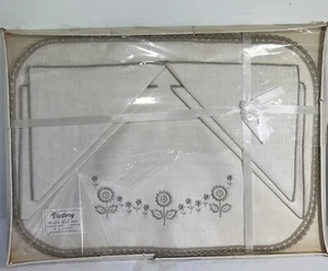 Juego de 4 servilletas flores vintage de lino VICTORY - Imagen 1 de 6