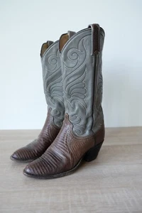Botas de Vaquero Dan Post Lagarto De Colección Para Mujer Cuero Gris Marrón 6 C Rodeo Exóticas - Imagen 1 de 8