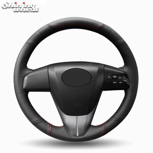 Black Genuine Leather Car Steering Wheel Cover for Mazda 5 2011-13 Mazda CX-7