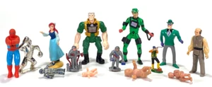 Lot of 14 Vintage Mixed Toy-Star Wars Lobat Disney Mermaid Riddler Spider Man - Picture 1 of 4
