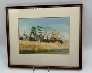 June L Webb Watercolor ORIGINAL Wooden Frame With Glass signed and dated 1971 - Picture 1 of 8