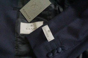 Canali Azul Marino Chal Solapa Lana 2 PC Chaqueta Esmoquin Pants Talla 42R Nuevo - Imagen 1 de 13