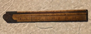 Rare Antique Boxwood & Brass Folding Lumleys Linear Slide Rule - Picture 1 of 15