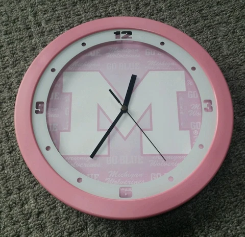 NCAA Michigan Wolverines Pink Wall Clock Cover