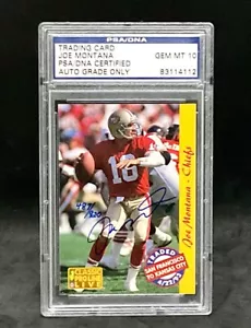 1993 Pro Line Live Joe Montana Autograph Card Psa Certified Auto Grade 10 - Picture 1 of 2