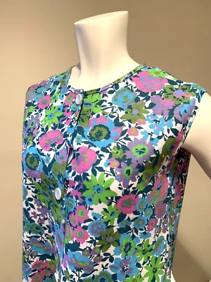 NUEVO Abrigo de Casa Vintage Púrpura CALIENTE Verde AQUA MARGARITAS VESTIDO PATIO Plumero Grande Foto 1 de 4