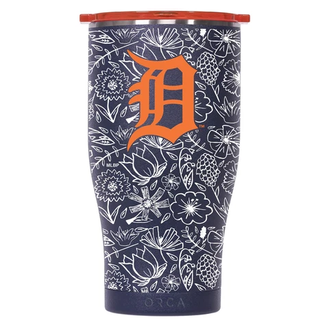 ORCA Detroit Tigers 27oz. Floral Sketch Chaser Tumbler with Lid Cover