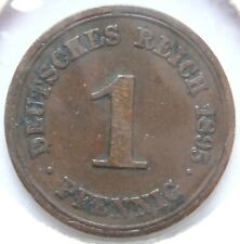 Coin German Reich Empire 1 Pfennig 1895 F IN Very fine