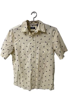 Nueva Camisa Ralph Lauren Chaps Hombres M 46x29 Abajo Amarillo Piña SS Ltwt Contn - Imagen 1 de 9