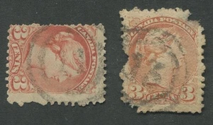 CANADA #37 USED SMALL QUEEN 2-RING NUMERAL CANCELS "11", "13" - Picture 1 of 1