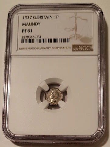 Great Britain George VI 1937 Silver Penny Maundy Proof-like 61 NGC Low Mintage Cover
