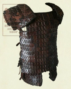Real Leather scale lamellar armour Ancient replica larp cosplay SCA costume IMAR - Picture 1 of 2