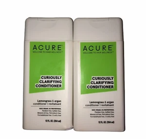 Acure Curiously Clarifying Conditioner Lemongrass & Argan 12 oz Two Pack - Picture 1 of 4