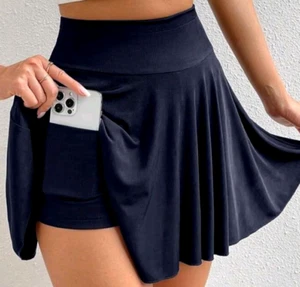 Chiquease Women's Navy Skirt w/modesty shorts (phone pocket) Size S (4) - Picture 1 of 8