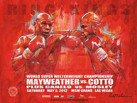 MAYWEATHER vs COTTO Official Onsite fight poster by Richard T. Slone Cover