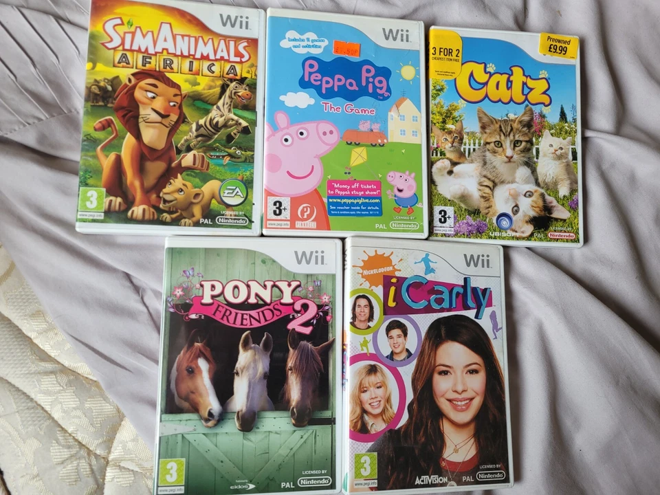 5 x Nintendo Wii Little Kids Games - Peppa Pig - Sim Animals - Catz - Pony - Image 1 of 1