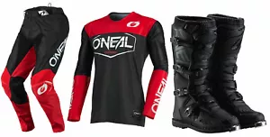 Oneal Mayhem-Lite Hexx Black/Red Jersey Pant Boots Combo - Picture 1 of 285