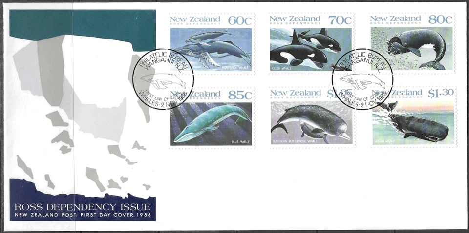 New Zealand - 1988 First Day Cover - Ross Dependency Whales - Image 1 of 1