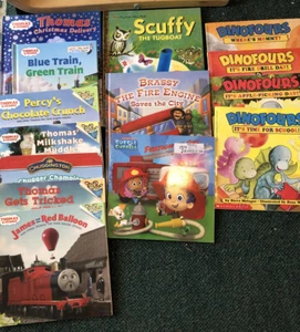 Lot 14 Boys Thomas & Friends The Train Books, Dinofours , Firefighters, Tug Boat - Imagen 1 de 6