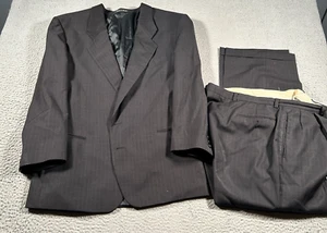 MANI Giorgio Armani Suit Men 44 Black Pinstripe Single Breasted Wool Pants 34x28 - Picture 1 of 19