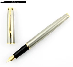 Waterman Hemisphere Patronen Füllfederhalter in Metall silber G.C. mit F-Nib  - Bild 1 von 10