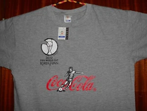 COCA-COLA T-Shirt grau Gr.L, FIFA WORLD CUP 2002 KOREA JAPAN, NEU, 100%BW, - Bild 1 von 7