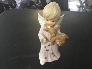 Lefton China Angel with Doe Figurine #11114 "1997" - Picture 1 of 5