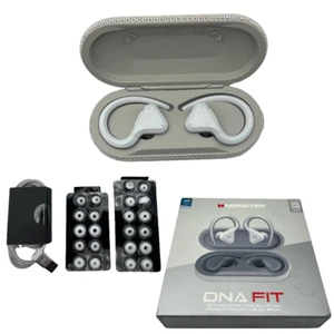 Monster DNA FIT True Wireless Sport Earbuds ANC IPX5 Ear Hook Running White - Picture 1 of 9