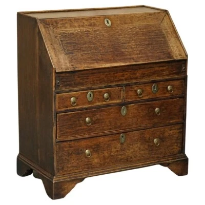 EXQUISITE EARLY GEORGIAN CIRCA 1760 WRITING BUREAU DESK WITH GREEN LEATHER TOP - Image 1 of 4