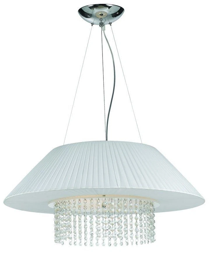 Hampton Bay 3-Light White & Chrome w Hanging Crystal Pendant Chandelier $498 - Image 1 of 2