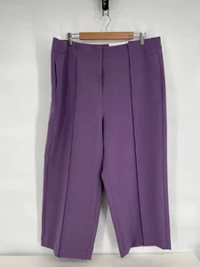 Liz Claiborne Womens Purple Mid Rise Stretch Crop Pants Sz 18 Org $54 NWT - Picture 1 of 12