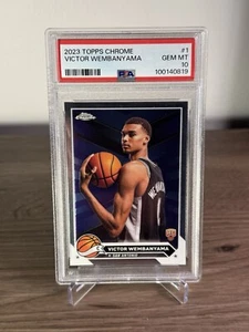 2023 TOPPS CHROME 1 VICTOR WEMBANYAMA Rookie Card RC GEM MT PSA 10 Spurs ROY - Picture 1 of 2