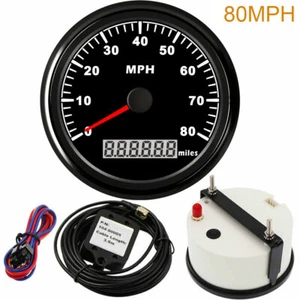 Velocímetro 85 mm GPS negro 80 MPH impermeable para coche camión marina motocicleta barco - Imagen 1 de 6