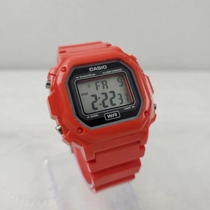 CASIO F-108WHC ALARM CHRONOGRAPH SPORTS RED MEN'S WATCH NEW BATTERY  - Picture 1 of 10